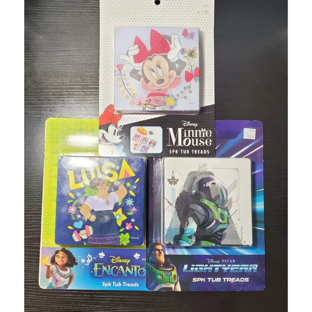 NWT Disney Character Five Pack Bath Tub No Slip Tub Tiles Set of Three Packages
